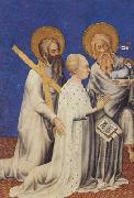 Andre Beauneveu The Duc de Berry between his parron saints andrew and John the Baptist (mk08) France oil painting artist